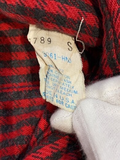 商品画像：70～80s/USA製/ネルシャツ/S/コットン/RED/チェック 4