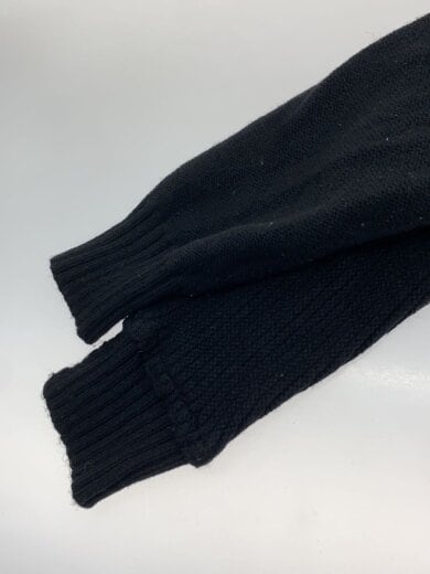商品画像：ジップパーカー/ニット/パッチワーク/切替/ナイロン/BLK 6