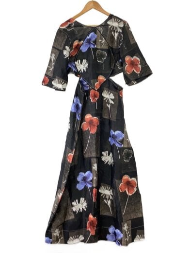 商品画像：半袖ワンピース/42/--/BLK/花柄/F7185// 2