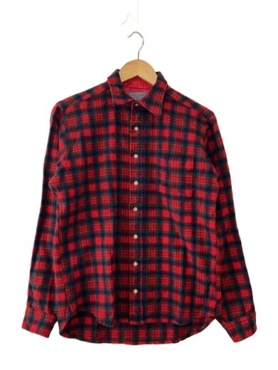 商品画像：70s/USA製/長袖シャツ/L/ウール/RED/チェック// 1