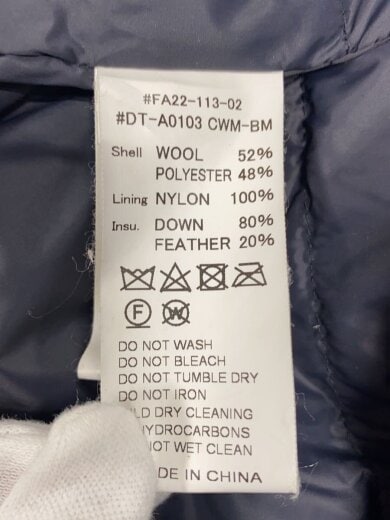 商品画像：ロングダウンジャケット/36/ウール/NVY/DT-A0103 4