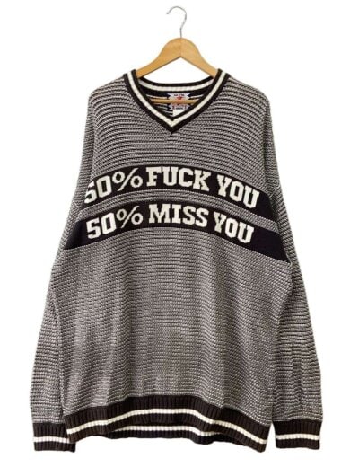 商品画像：50％ V knit/ニット・セーター(厚手)/XL/コットン/GRY/sc2220-kn07// 1