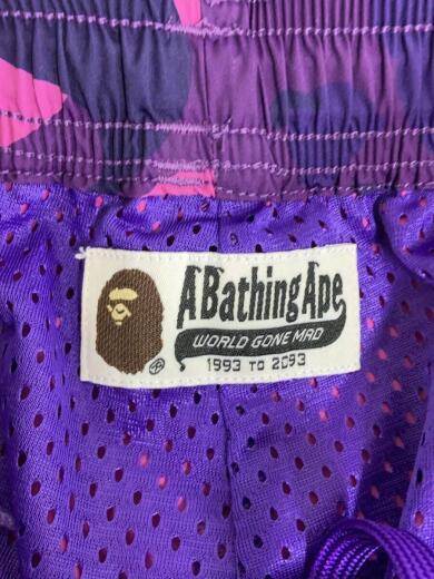 画像：A BATHING APEショートパンツ/L/ポリエステル/パープル/カモフラ/001SPI301016M/アベイシングエイプ4
