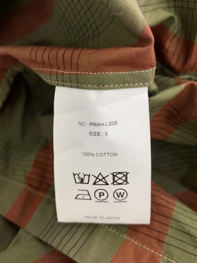 商品画像：長袖シャツ/3/コットン/GRN/チェック/PMAH-LS05 4