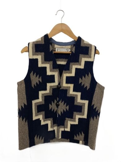 商品画像：ベスト/M/コットン/NVY/総柄/isaac Vasquez Garcia/ラグベスト 1