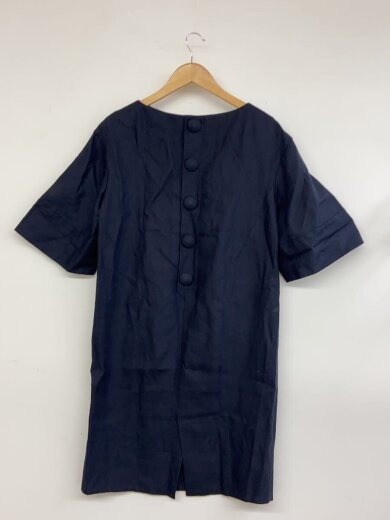 商品画像：7分袖ワンピース/36/リネン/NVY/無地/531-7140507// 2