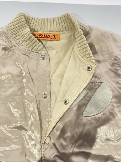 商品画像：Satin Stadium Jacket/L/レーヨン/BEG/70865342 3