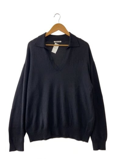商品画像：23SS/CASHMERE SILK KNIT SKIPPER POLO/5/カシミア/BLK/A23SP02SC 1