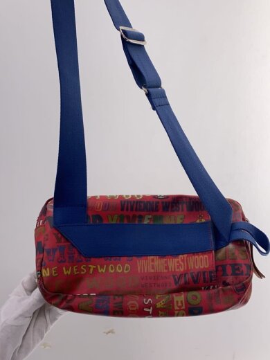 商品画像：ショルダーバッグ/PVC/RED/総柄/角擦れ有/内側汚れ// 3