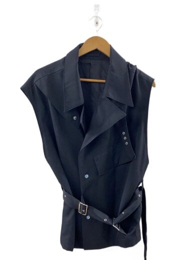 商品画像：ベスト/FREE/ウール/BLK/無地/102201002 1