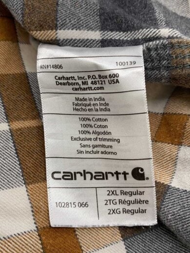 商品画像：長袖シャツ/XXL/コットン/GRY/チェック/102815 013 4