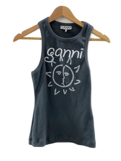 商品画像：Graphic Rib Sun Tank Top/S/コットン/GRY 1