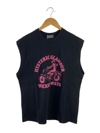 商品画像：カットソー/L/コットン/BLK/プリント/02251cr04/ノースリーブ 1