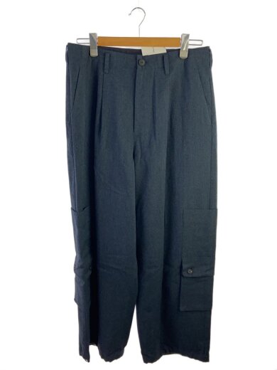 商品画像：ワイドウールカーゴパンツ/2/ウール/NVY/無地 1