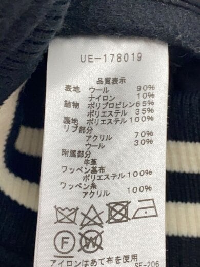 画像：uniform experimentスリーブスタースタジアムジャケット/スタジャン/3/ポリエステル/BLK/UE-1780194