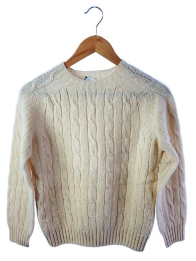 商品画像：ニット・セーター(厚手)/34/ウール/WHT/無地 1