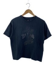 Tシャツ/ハイビスカス/M/コットン/NVY