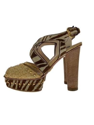 商品画像：サンダル/38/BRW/ハラコ/ゼブラ/1XP191 1