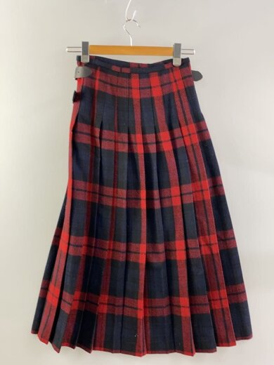 商品画像：ロングスカート/6/ウール/RED/チェック 2