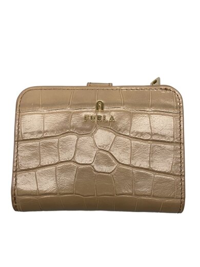 画像：FURLAクロコ型押し2つ折り財布/--/BEG/レディース1