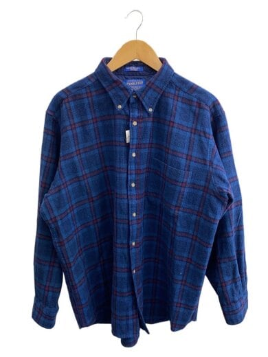 商品画像：80s/ネルシャツ/XL/ウール/BLU/チェック 1