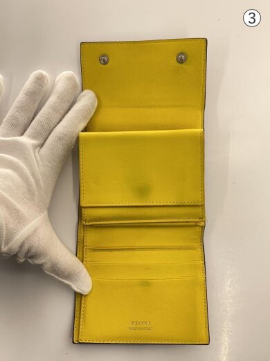 商品画像：3つ折り財布/レザー/BLK/無地/レディース 4