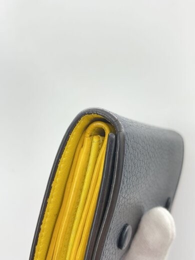 商品画像：3つ折り財布/レザー/BLK/無地/レディース 8