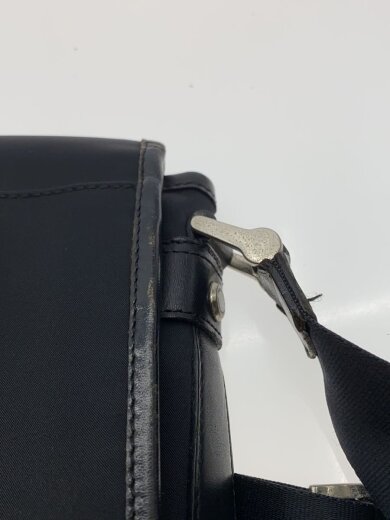 商品画像：ショルダーバッグ/ナイロン/BLK/レザー部分使用感あり// 7