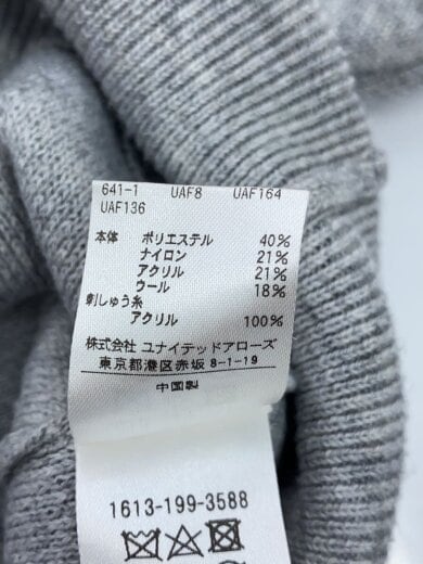 商品画像：ニット・セーター(厚手)/FREE/ポリエステル/GRY/無地/1613-199-3588 4