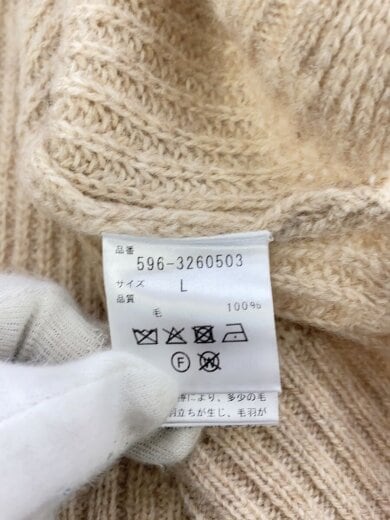 商品画像：ニットベスト(厚手)/L/ウール/BEG/596-3260503// 4