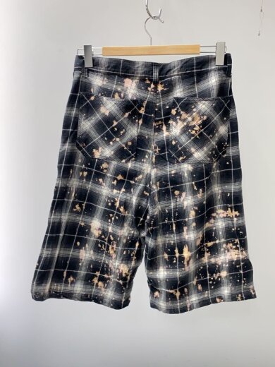 商品画像：ショートパンツ/SHORT PANTS/ブリーチ加工/L/コットン/BLK/チェック 2