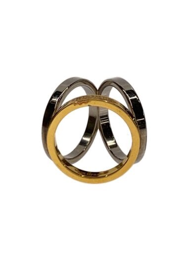 商品画像：剥がれ若干あり/スカーフリング/トリオ/リング/12号/シルバー×ゴールド/メンズ 1