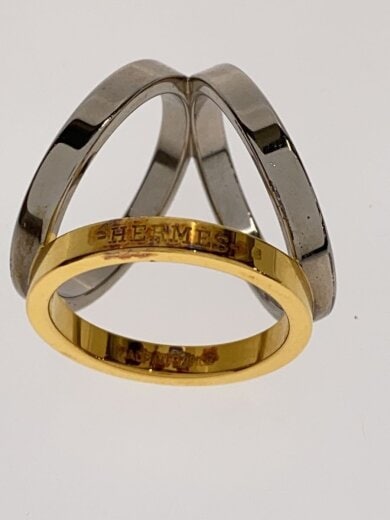 商品画像：剥がれ若干あり/スカーフリング/トリオ/リング/12号/シルバー×ゴールド/メンズ 3