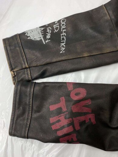 商品画像：ダブルライダースジャケット/M/フェイクレザー/ブラウン/総柄/1966/401/700 5