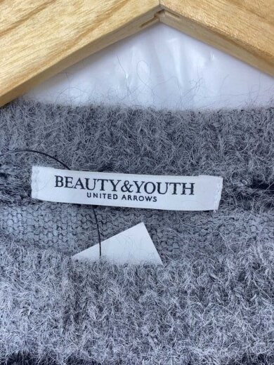 商品画像：ニット・セーター(薄手)/アルパカ/ブラック/グレー/ボーダー/1613-199-3632 3