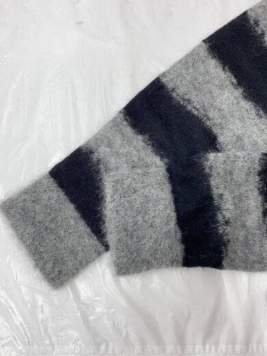 商品画像：ニット・セーター(薄手)/アルパカ/ブラック/グレー/ボーダー/1613-199-3632 5