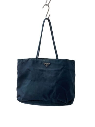 商品画像：三角ロゴ/トライアングル/サフィアーノ/トートバッグ/ナイロン/ブル-/無地 1