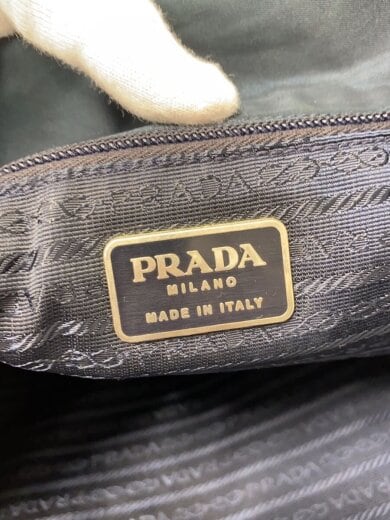 商品画像：三角ロゴ/トライアングル/サフィアーノ/トートバッグ/ナイロン/ブル-/無地 4