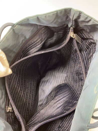 商品画像：三角ロゴ/トライアングル/サフィアーノ/トートバッグ/ナイロン/ブル-/無地 6