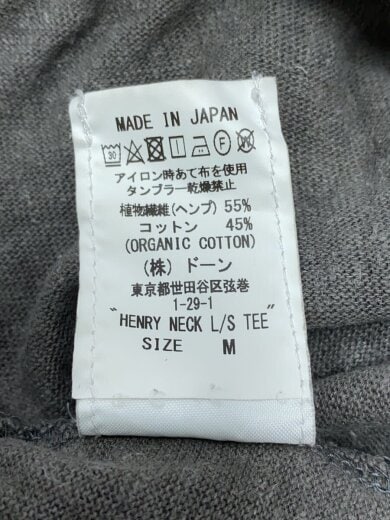 商品画像：ヘンリーネックカットソー/M/ヘンプ/カーキ/グレー/無地// 5