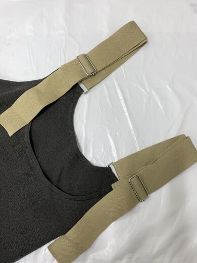商品画像：サロペットニットワンピース/36/アクリル/グレー/無地/62610303 5
