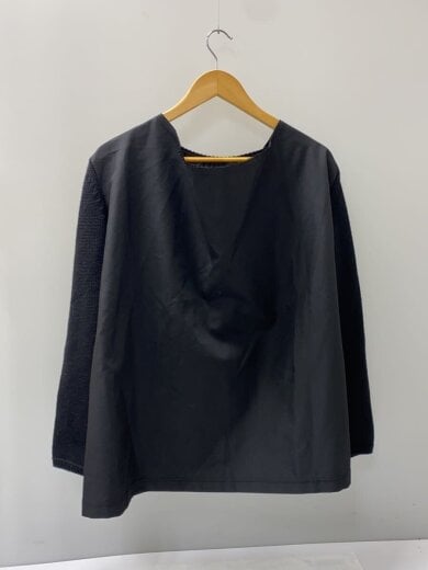 商品画像：21AW/異素材ドッキングニット/S/ウール/ブラック/無地/GH-N016 2
