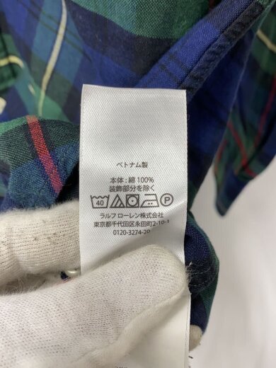 商品画像：クラシックフィット/長袖シャツ/S/コットン/グリーン/チェック/0200011886 6