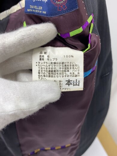 商品画像：テーラードジャケット/M/ウール/BLK/ストライプ/PL-ST-53883 6