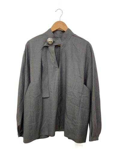 商品画像：長袖ブラウス/38/ウール/GRY/無地/HM25W715-TAK05 1