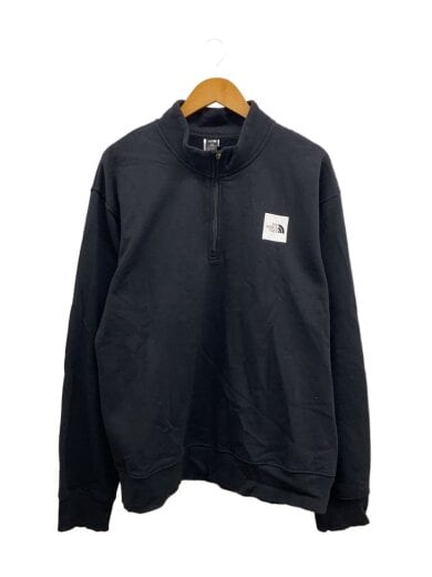 商品画像：ハーフジップ裏起毛スウェット/XL/コットン/BLK/無地/a8b7c 1