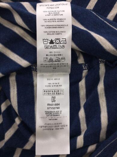 画像：patagoniaTシャツ/XS/コットン/NVY/ボーダー/527905