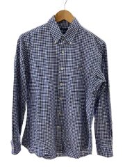 CUSTOM FIT・長袖シャツ/M/コットン/NVY/チェック
