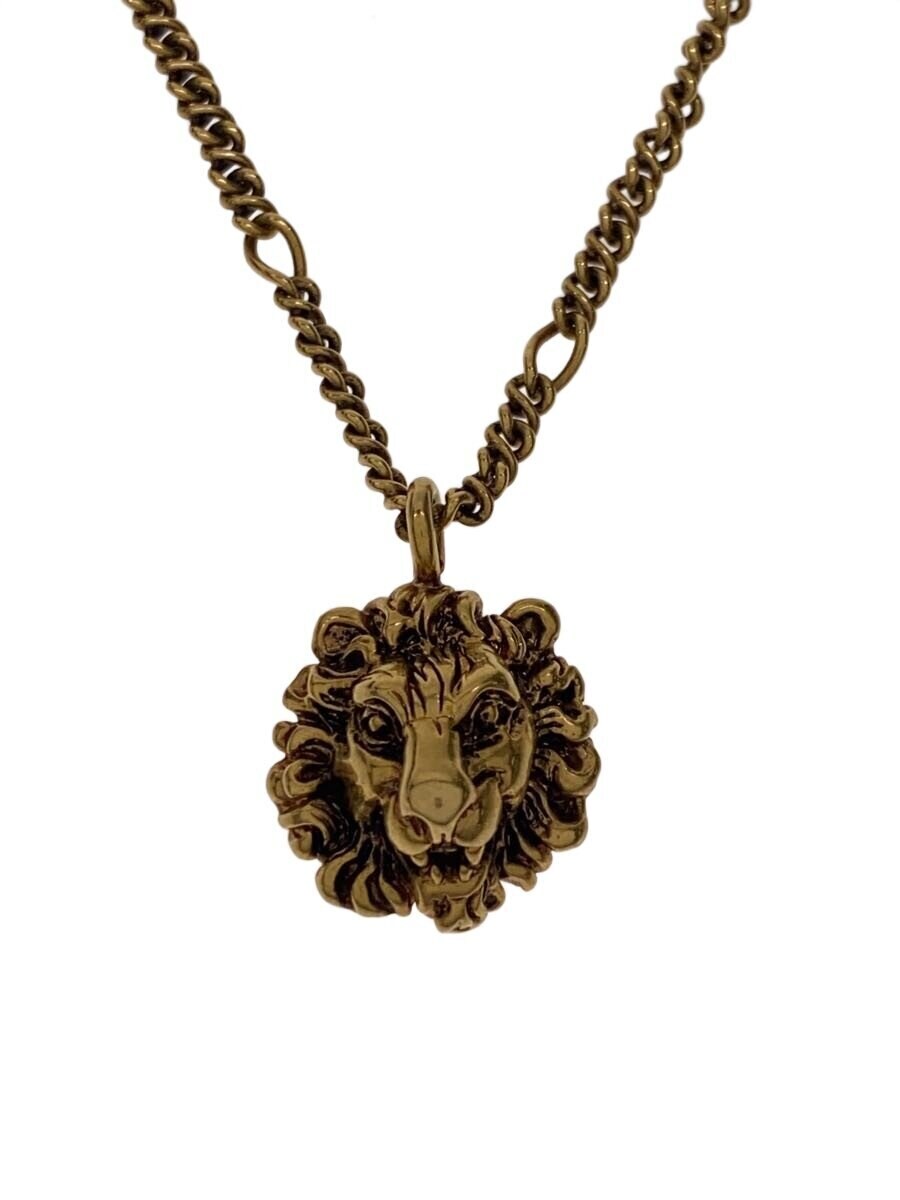 GUCCI / ライオンヘッド ネックレス/GLD/トップ有/メンズ
