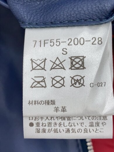 商品画像：シングルライダースジャケット/S/牛革/NVY/無地/71F55-200-28 4